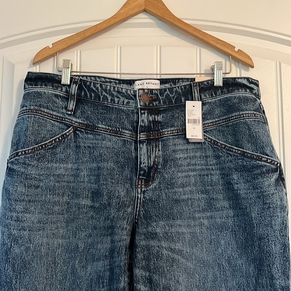 Lane Bryant Boyfriend Fit Jean With Plaid Cuff Size 14 - Picture 4 of 9